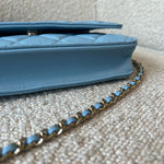 CHANEL Handbag 22S Light Blue Caviar Quilted Wallet On Chain (WOC) -Knockoff
