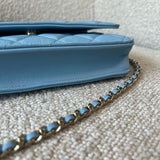 CHANEL Handbag 22S Light Blue Caviar Quilted Wallet On Chain (WOC) -Knockoff
