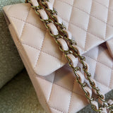 CHANEL Handbag 22S Light Pink Caviar Quilted Classic Flap Medium LGHW -Knockoff
