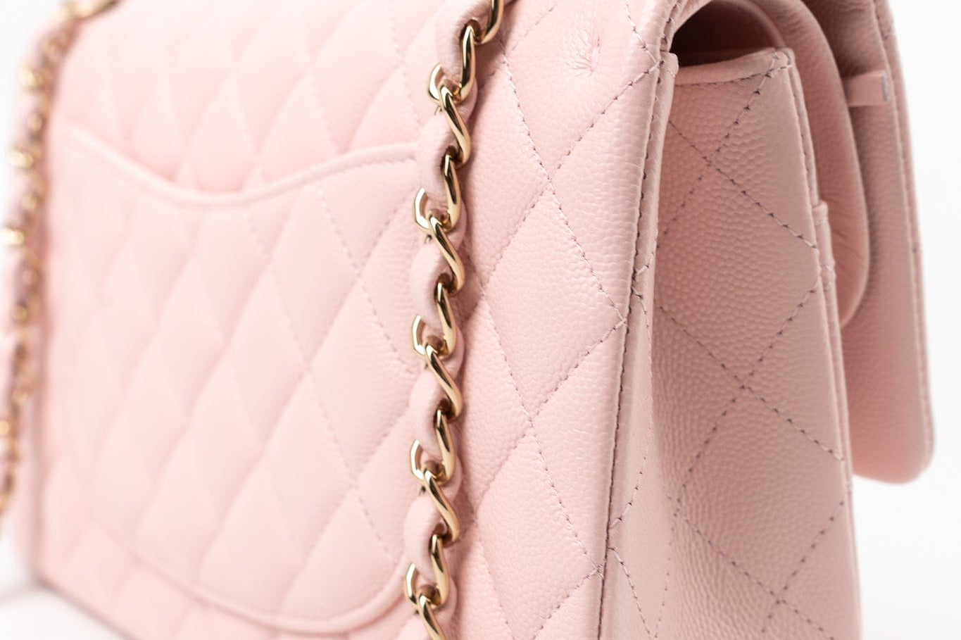 CHANEL Handbag 22S Light Pink Caviar Quilted Classic Flap Medium LGHW -Knockoff
