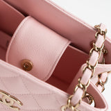 Chanel 22S Light Pink Caviar Quilted Mini Bucket Bag LGHW -Knockoff
