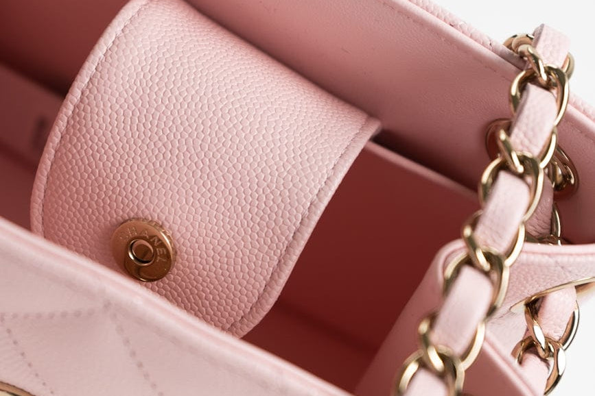 Chanel 22S Light Pink Caviar Quilted Mini Bucket Bag LGHW -Knockoff
