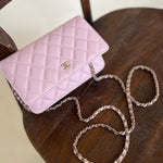 CHANEL Handbag 22S LIGHT PINK CAVIAR QUILTED WALLET ON CHAIN GHW (WOC) -Knockoff
