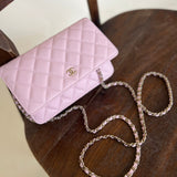 CHANEL Handbag 22S LIGHT PINK CAVIAR QUILTED WALLET ON CHAIN GHW (WOC) -Knockoff
