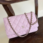 CHANEL Handbag 22S LIGHT PINK CAVIAR QUILTED WALLET ON CHAIN GHW (WOC) -Knockoff
