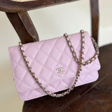 CHANEL Handbag 22S LIGHT PINK CAVIAR QUILTED WALLET ON CHAIN GHW (WOC) -Knockoff
