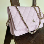 CHANEL Handbag 22S LIGHT PINK CAVIAR QUILTED WALLET ON CHAIN GHW (WOC) -Knockoff
