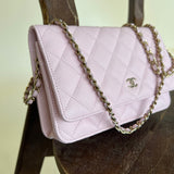 CHANEL Handbag 22S LIGHT PINK CAVIAR QUILTED WALLET ON CHAIN GHW (WOC) -Knockoff
