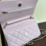 CHANEL Handbag 22S LIGHT PINK CAVIAR QUILTED WALLET ON CHAIN GHW (WOC) -Knockoff
