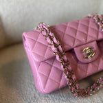 CHANEL Handbag 22S Pink Caviar Quilted Classic Flap Small LGHW -Knockoff
