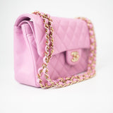 CHANEL Handbag 22S Pink Caviar Quilted Classic Flap Small Light Gold Hardware -Knockoff
