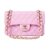 CHANEL Handbag 22S Pink Caviar Quilted Classic Flap Small Light Gold Hardware -Knockoff
