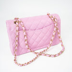 CHANEL Handbag 22S Pink Caviar Quilted Classic Flap Small Light Gold Hardware -Knockoff
