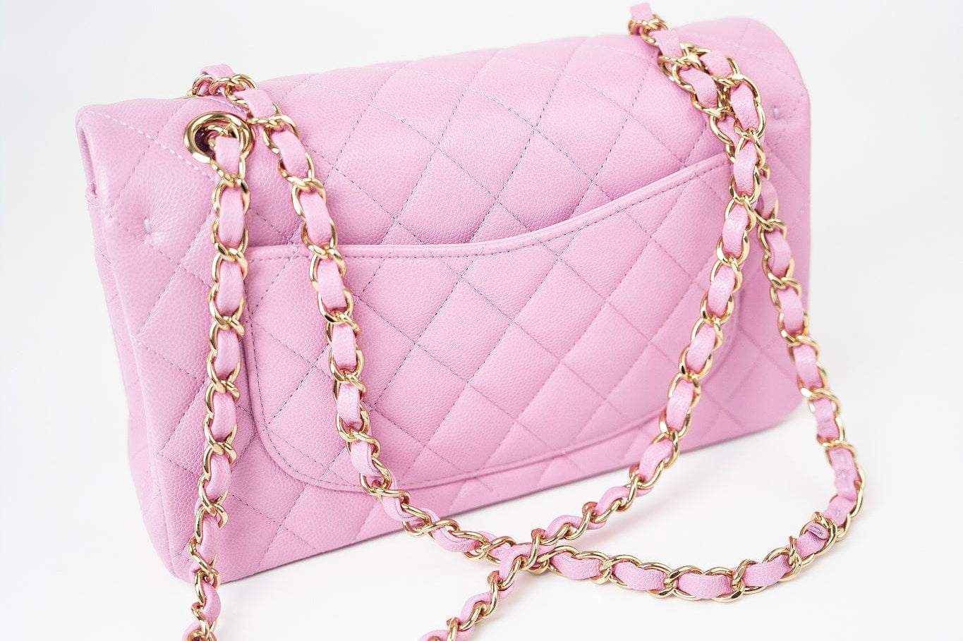 CHANEL Handbag 22S Pink Caviar Quilted Classic Flap Small Light Gold Hardware -Knockoff
