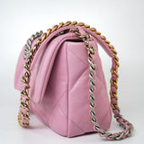 CHANEL Handbag 22S Pink Lambskin Quilted 19 Small Reverse Mixed Hardware -Knockoff
