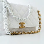 CHANEL Handbag 22S White Lambskin Quilted Wallet on Chain (WOC) -Knockoff
