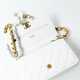 CHANEL Handbag 22S White Lambskin Quilted Wallet on Chain (WOC) -Knockoff
