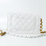 CHANEL Handbag 22S White Lambskin Quilted Wallet on Chain (WOC) -Knockoff
