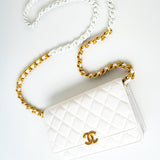 CHANEL Handbag 22S White Lambskin Quilted Wallet on Chain (WOC) -Knockoff
