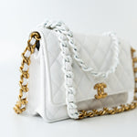 CHANEL Handbag 22S White Lambskin Quilted Wallet on Chain (WOC) -Knockoff
