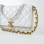 CHANEL Handbag 22S White Lambskin Quilted Wallet on Chain (WOC) -Knockoff
