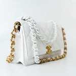 CHANEL Handbag 22S White Lambskin Quilted Wallet on Chain (WOC) -Knockoff
