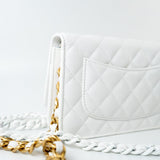 CHANEL Handbag 22S White Lambskin Quilted Wallet on Chain (WOC) -Knockoff
