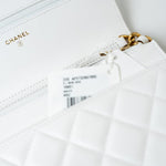 CHANEL Handbag 22S White Lambskin Quilted Wallet on Chain (WOC) -Knockoff
