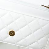 CHANEL Handbag 22S White Lambskin Quilted Wallet on Chain (WOC) -Knockoff
