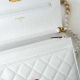 CHANEL Handbag 22S White Lambskin Quilted Wallet on Chain (WOC) -Knockoff
