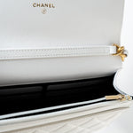 CHANEL Handbag 22S White Lambskin Quilted Wallet on Chain (WOC) -Knockoff
