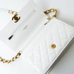 CHANEL Handbag 22S White Lambskin Quilted Wallet on Chain (WOC) -Knockoff
