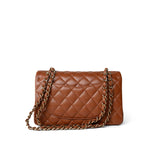 CHANEL Handbag 23A Light Brown Caviar Quilted Classic Flap Small Light Gold Hardware -Knockoff
