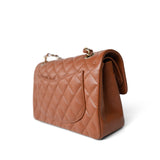 CHANEL Handbag 23A Light Brown Caviar Quilted Classic Flap Small Light Gold Hardware -Knockoff
