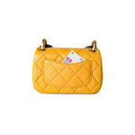 CHANEL Handbag 23A Mini Yellow Lambskin Quilted and Weng Wood Flap Bag -Knockoff
