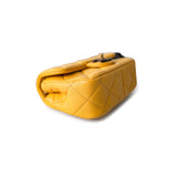 CHANEL Handbag 23A Mini Yellow Lambskin Quilted and Weng Wood Flap Bag -Knockoff
