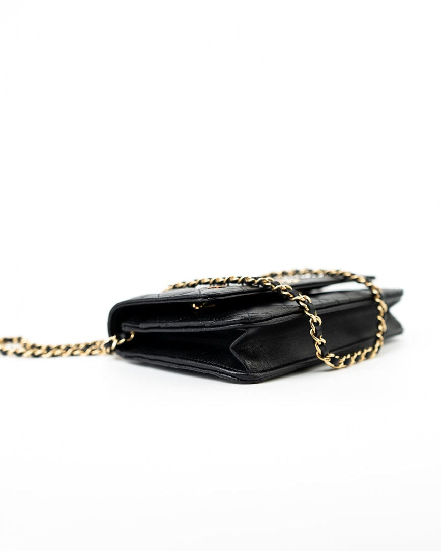 CHANEL Handbag 23C Black Lambskin Quilted Cruise Heart Wallet on Chain (WOC) LGHW -Knockoff
