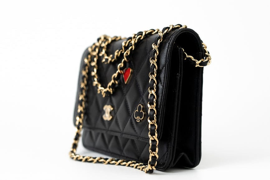 CHANEL Handbag 23C Black Lambskin Quilted Cruise Heart Wallet on Chain (WOC) LGHW -Knockoff
