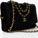 CHANEL Handbag 23C Black Lambskin Quilted Cruise Heart Wallet on Chain (WOC) LGHW -Knockoff
