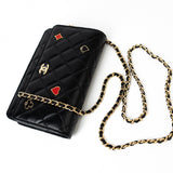 CHANEL Handbag 23C Black Lambskin Quilted Cruise Heart Wallet on Chain (WOC) LGHW -Knockoff
