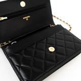 CHANEL Handbag 23C Black Lambskin Quilted Cruise Heart Wallet on Chain (WOC) LGHW -Knockoff
