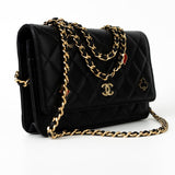 CHANEL Handbag 23C Black Lambskin Quilted Cruise Heart Wallet on Chain (WOC) LGHW -Knockoff
