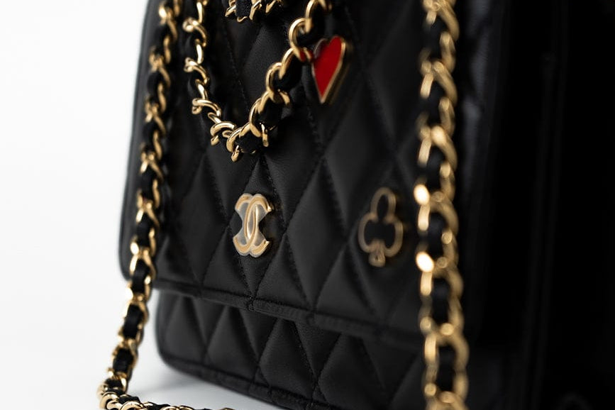 CHANEL Handbag 23C Black Lambskin Quilted Cruise Heart Wallet on Chain (WOC) LGHW -Knockoff
