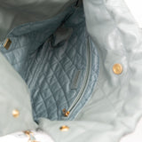 CHANEL Handbag 23C Small Grey green Calfskin Quilted 22 Drawstring Bag -Knockoff
