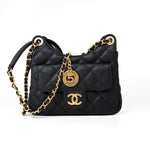 CHANEL Handbag 23P Black Caviar Quilted Hobo Bag Small Antique Gold Hardware -Knockoff
