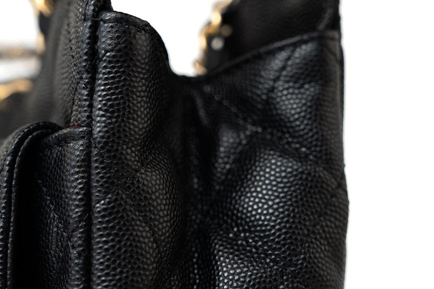 CHANEL Handbag 23P Black Caviar Quilted Hobo Bag Small Antique Gold Hardware -Knockoff
