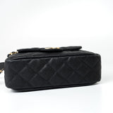 CHANEL Handbag 23P Black Caviar Quilted Hobo Bag Small Antique Gold Hardware -Knockoff
