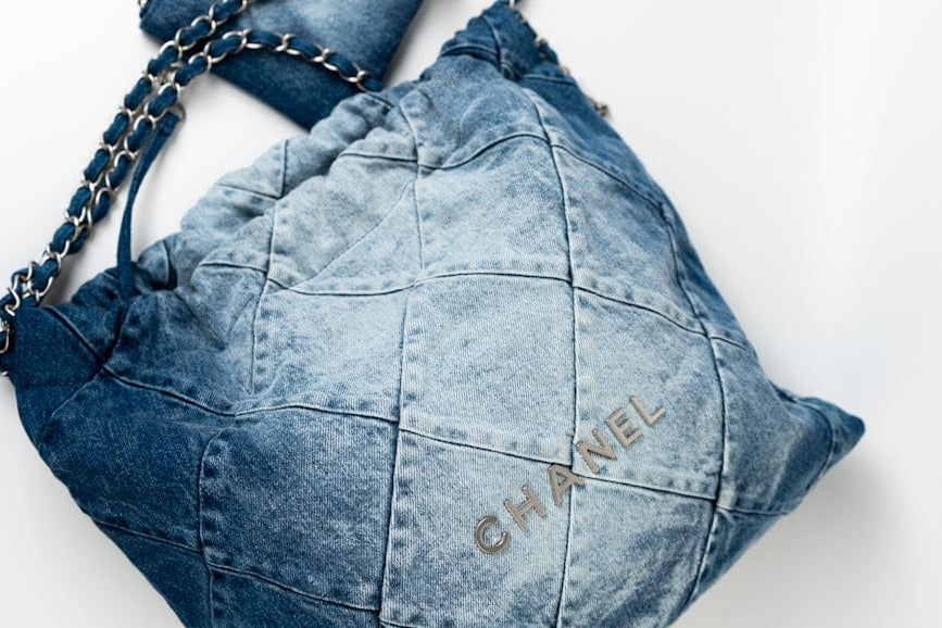 CHANEL Handbag 23P Denim Quilted 22 Drawstring Bag Medium -Knockoff
