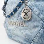 CHANEL Handbag 23P Denim Quilted 22 Small Drawstring Bag -Knockoff
