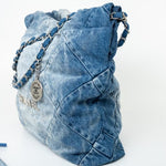 CHANEL Handbag 23P Denim Quilted 22 Small Drawstring Bag -Knockoff
